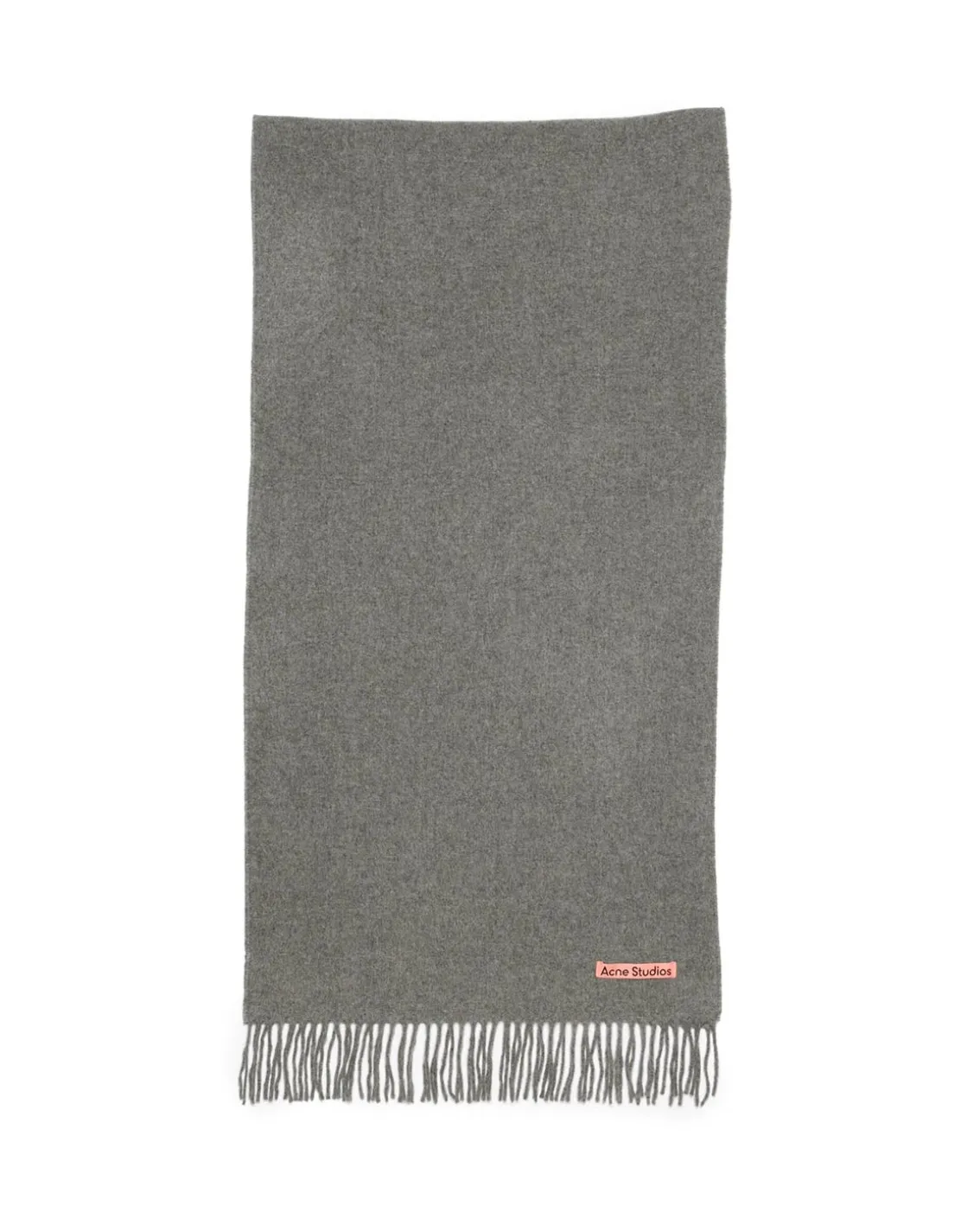 Acne Studios Canada Fringe Wool Scarf Narrow Grey Melange