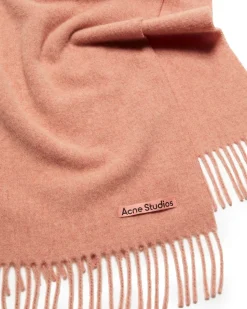 Acne Studios Canada Fringe Wool Scarf Narrow Rose Melange