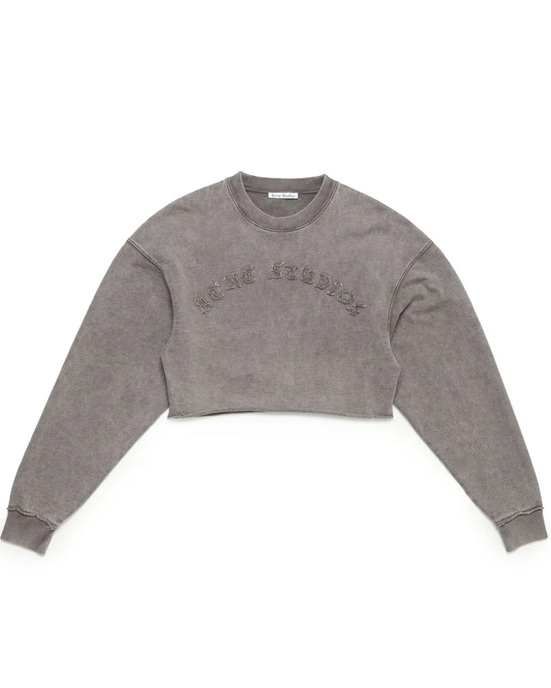 Acne Studios Cropped Patch Logo Sweatshirt Taupe Brown