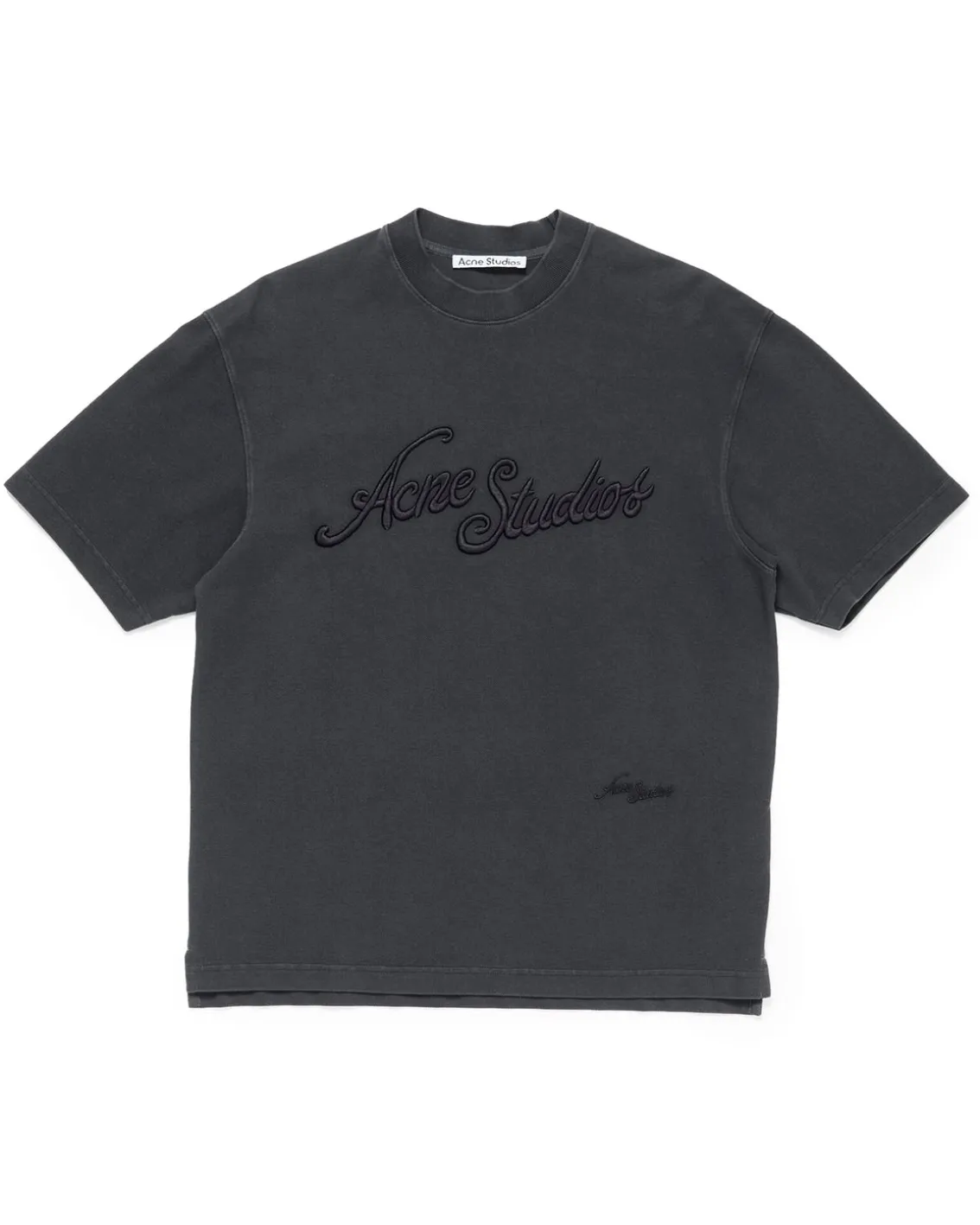 Acne Studios Embroidered Logo T-Shirt Faded Black