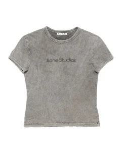 Acne Studios Fitted Blurred Logo T-Shirt Faded Grey