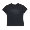 Acne Studios Fitted Embroidered Logo T-Shirt Faded Black