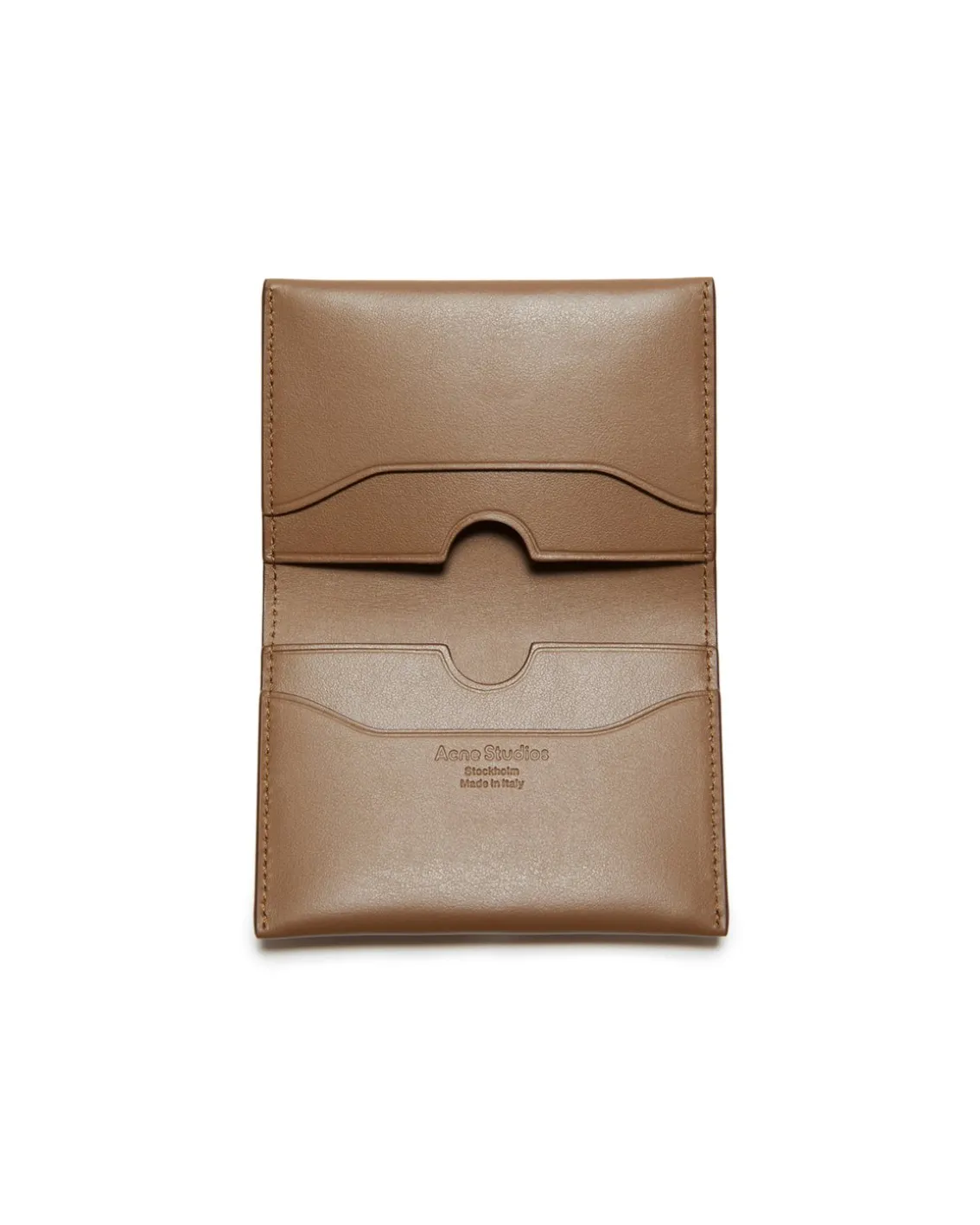 Acne Studios Folded Leather Card Holder Camel Brown
