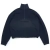 Acne Studios Half Zip Logo Sweatshirt Navy Blue