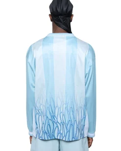 Acne Studios Kappa Enick Football Polo Long Sleeve Grey/Light Blue
