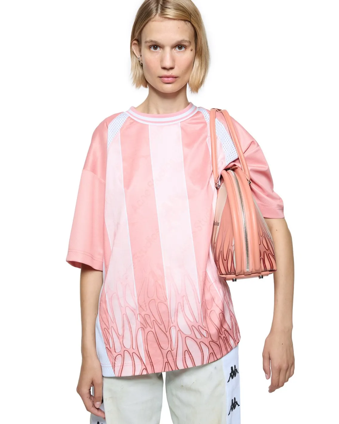 Acne Studios Kappa Enim Football T-Shirt Light Pink/Pink