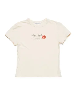 Acne Studios Kiss Print T-Shirt Pearl Grey