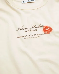Acne Studios Kiss Print T-Shirt Pearl Grey