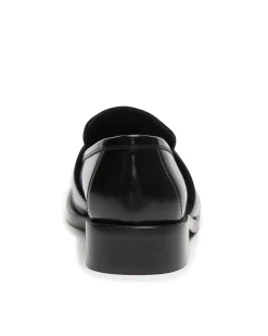 Acne Studios Leather Buckle Logo Loafers Black
