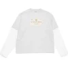 Acne Studios Oversized Double-Layer Printed T-Shirt Light Grey
