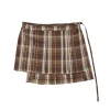 Acne Studios Pleated Tartan Skirt Brown/Beige