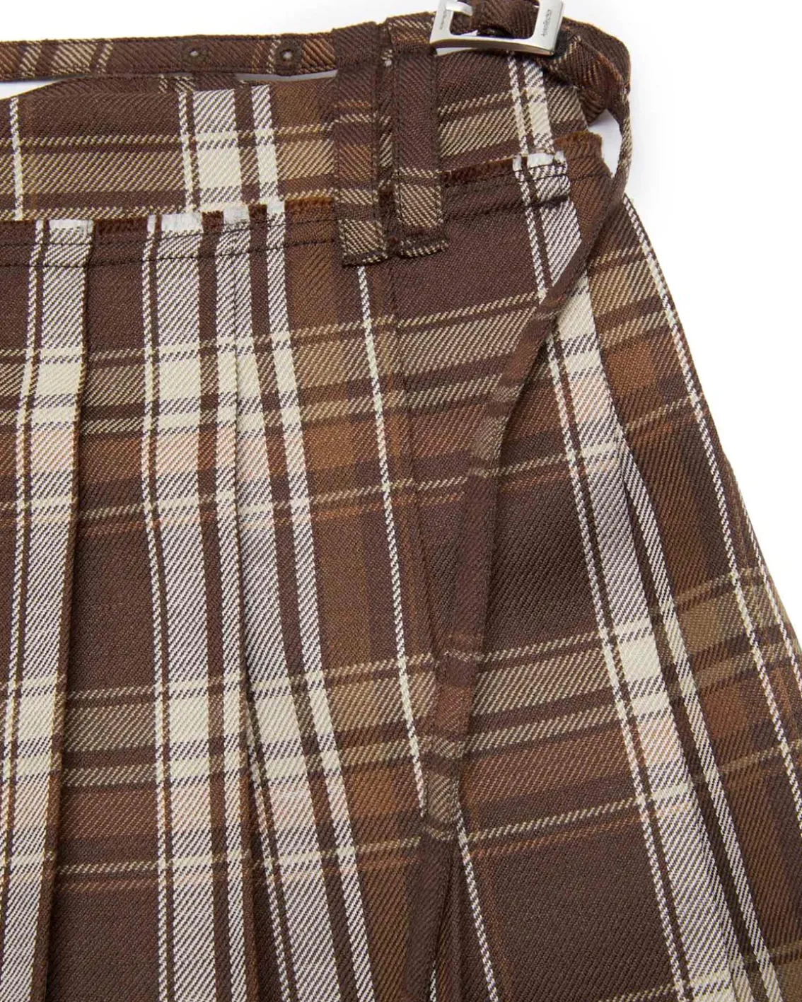Acne Studios Pleated Tartan Skirt Brown/Beige