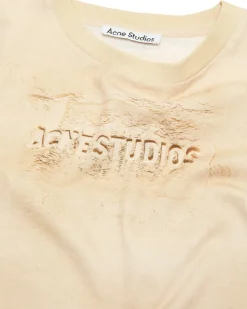 Acne Studios Print Logo T-Shirt Sand Beige