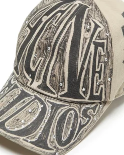 Acne Studios Printed Rhinestone Cap Warm Beige