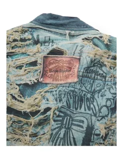 Acne Studios Printed Shirt Trompe L'oeil Denim Blue