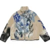 Acne Studios Printed Teddy Fleece Jacket Beige