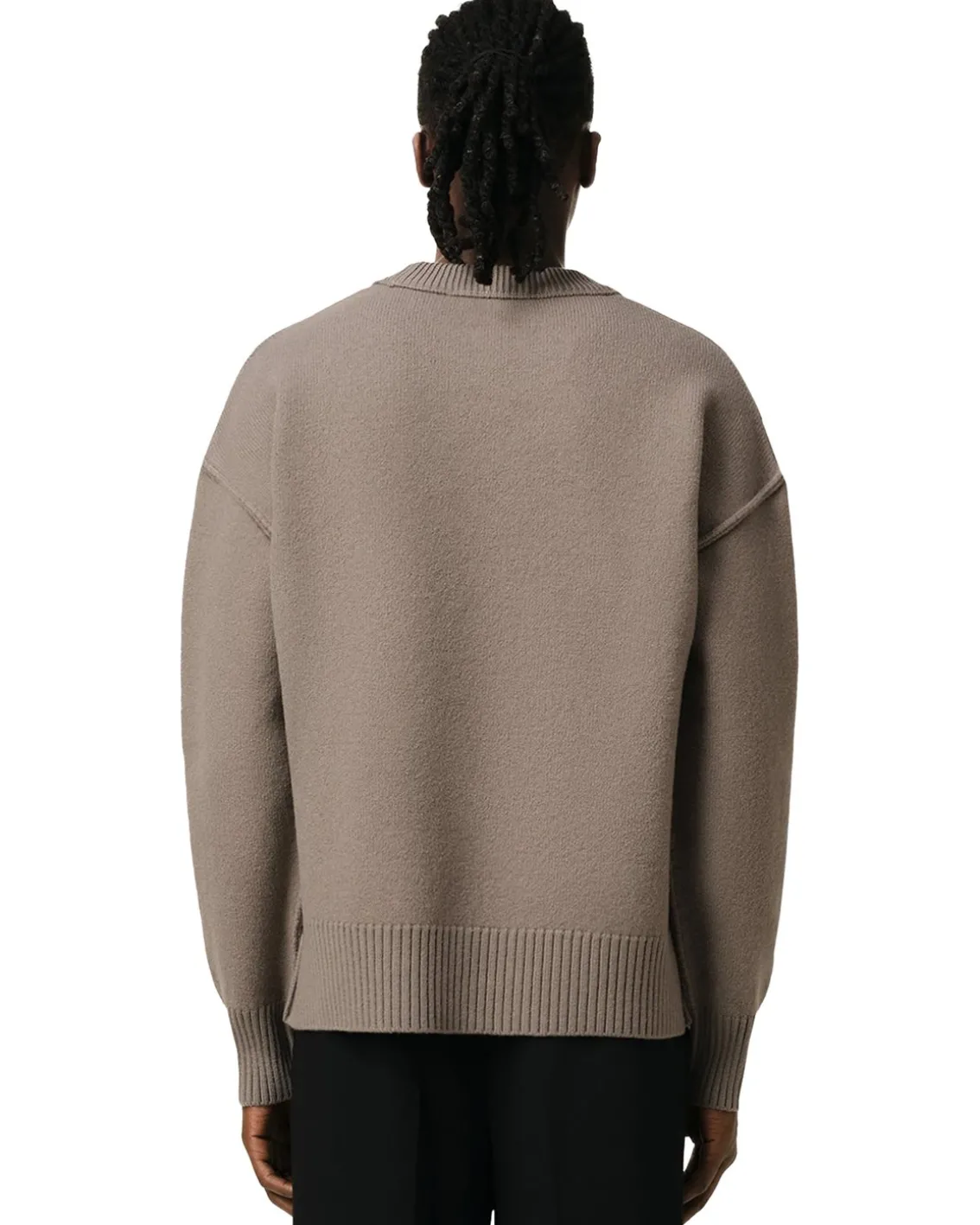 AMI Paris Ami De Coeur Crewneck Sweater Ash/OffWhite