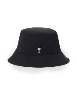AMI Paris Ami De Coeur Nylon Bucket Hat Black
