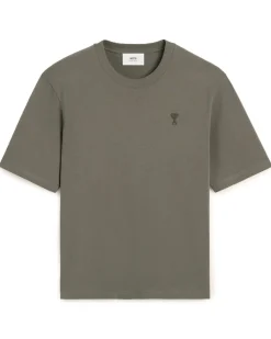 AMI Paris Tonal Ami De Coeur T-Shirt Smoke Grey