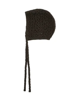 Amomento Crochet Knit Bonnet Dark Brown