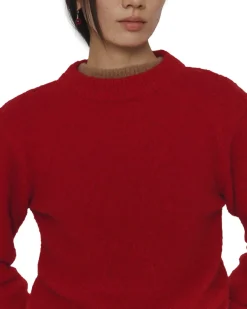 Amomento Fluffy Brushed Knit Red
