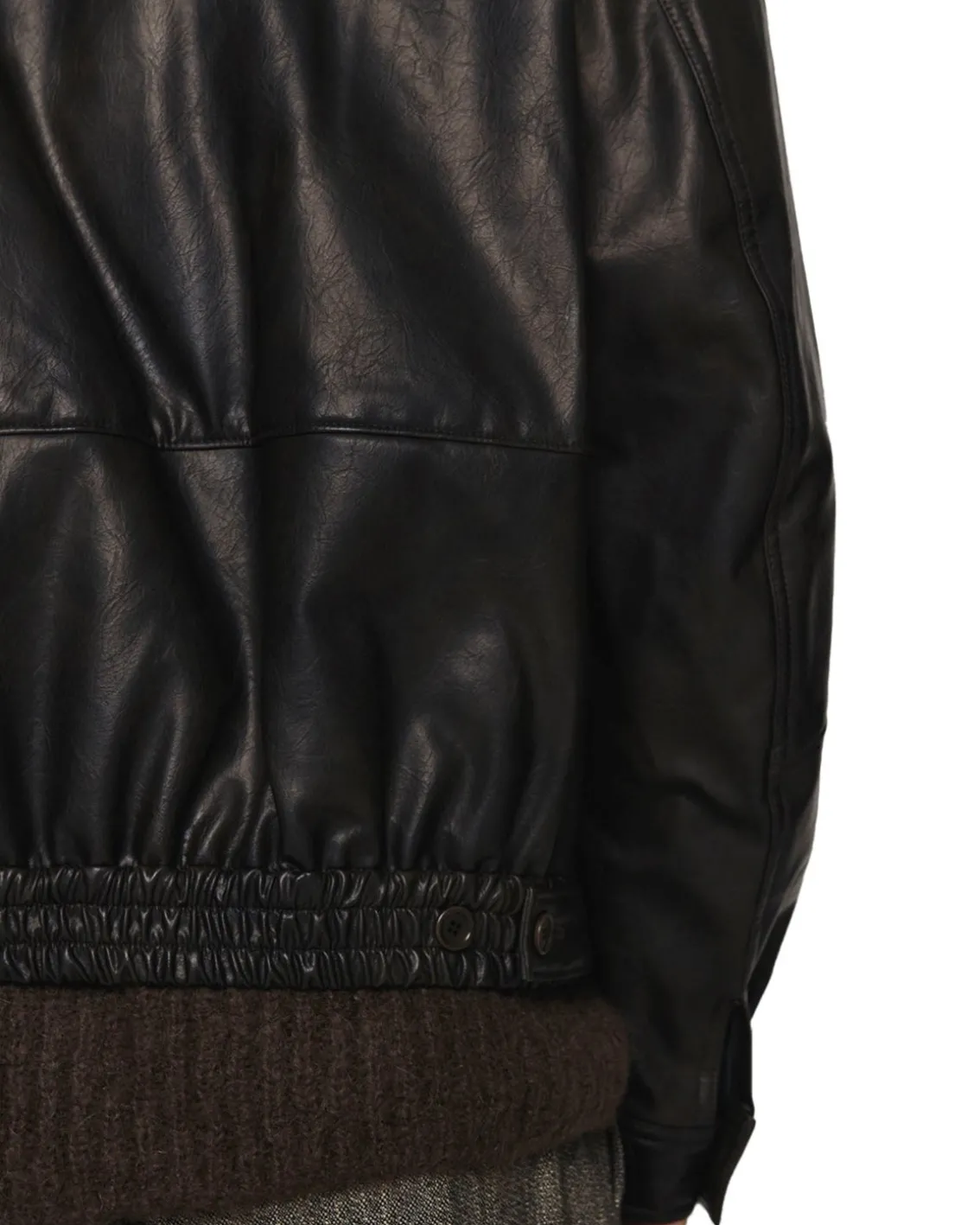 Amomento Vegan Leather Blouson Black