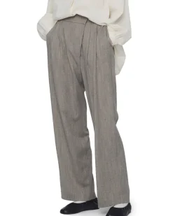 Amomento Wool Tweed Wrap Pants Grey