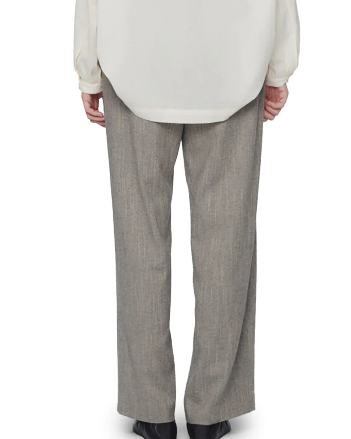 Amomento Wool Tweed Wrap Pants Grey