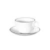 Asa Selection Round Cup With Saucer Black Trim White
