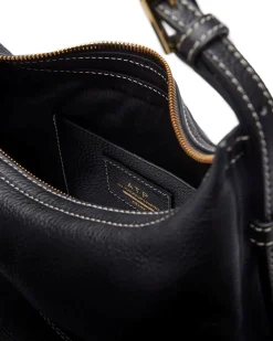 ATP Atelier Liveri Small Hobo Bag Black/Contrast Stitch