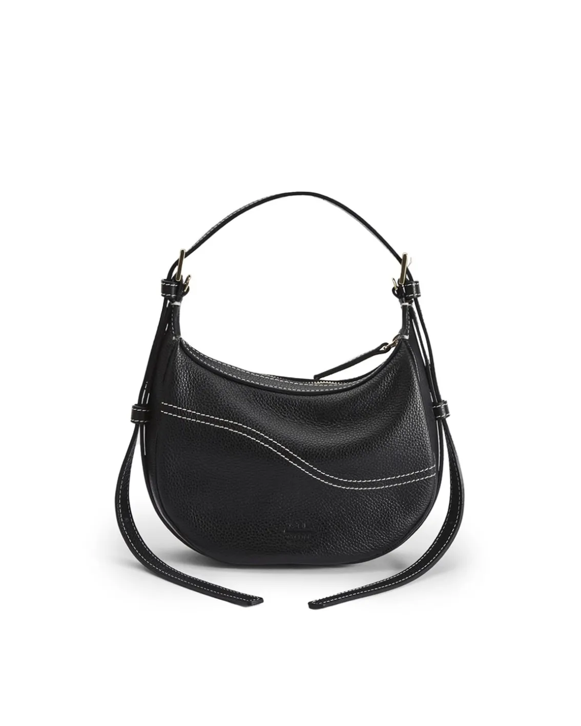 ATP Atelier Silea Mini Hobo Bag Black/Contrast Stitch