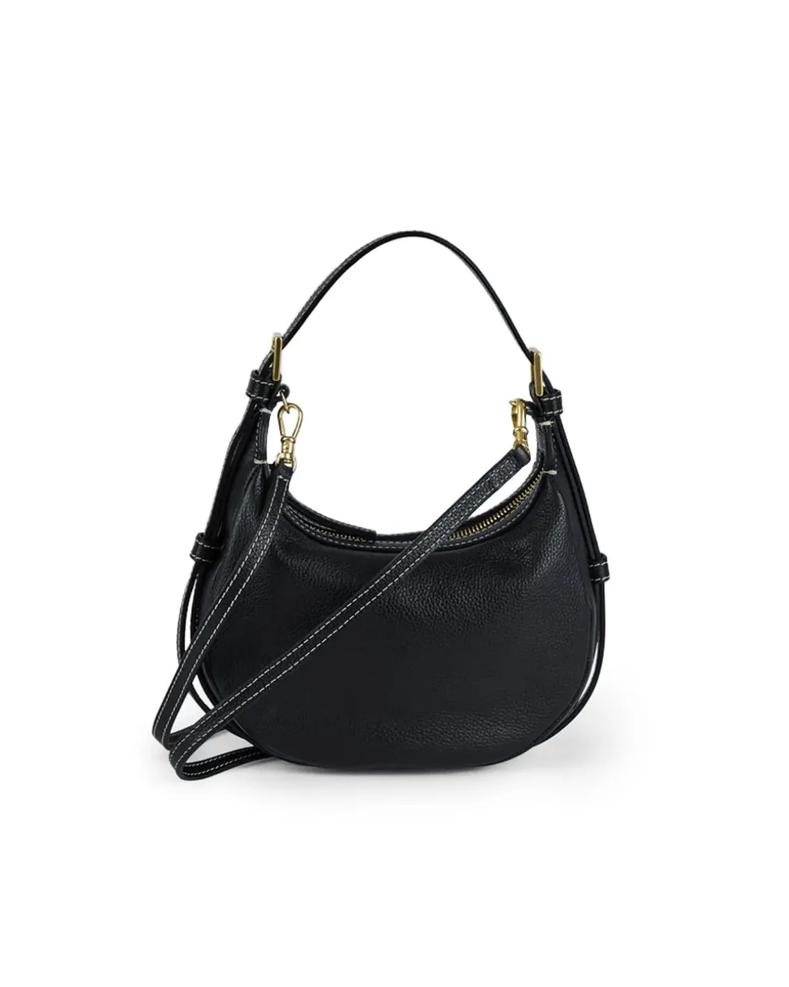 ATP Atelier Silea Mini Hobo Bag Black/Contrast Stitch