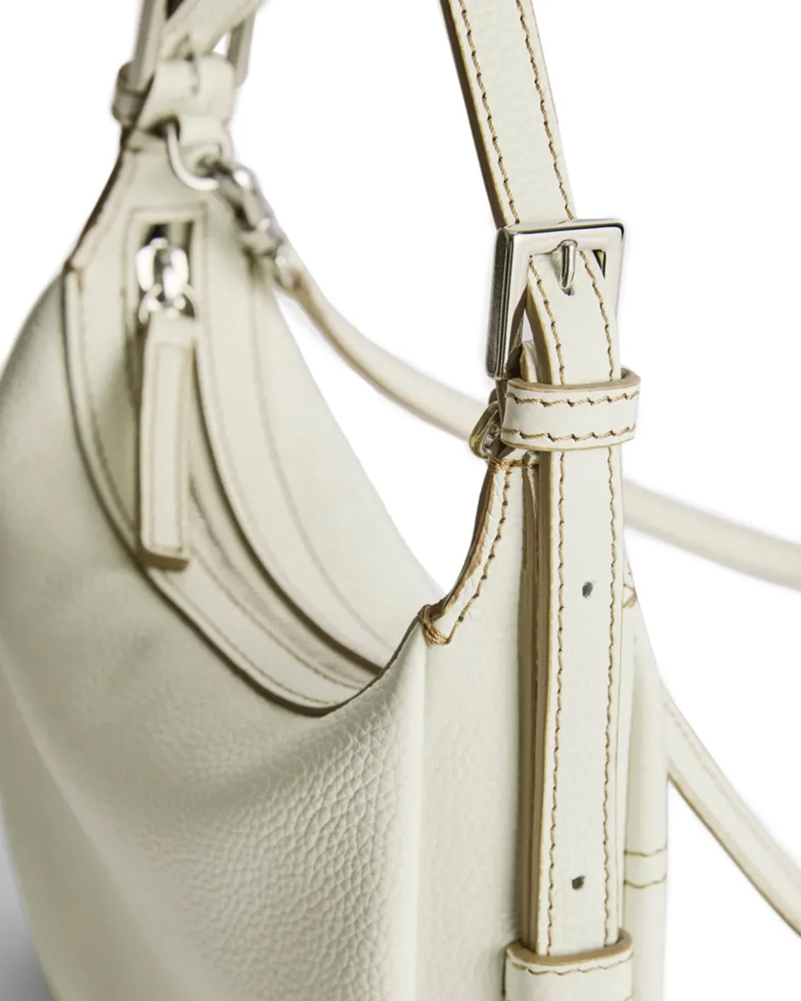 ATP Atelier Silea Mini Hobo Bag Bianco/Contrast Stitch