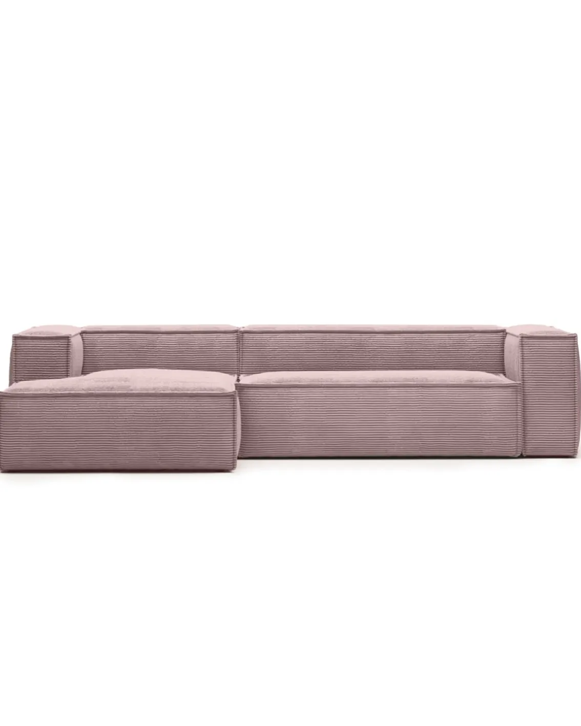 Blok 3-Seater Left Lounge Sofa Corduroy Light Pink