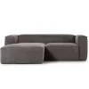 Blok 2-Seater Left Lounge Sofa Corduroy Dark Grey