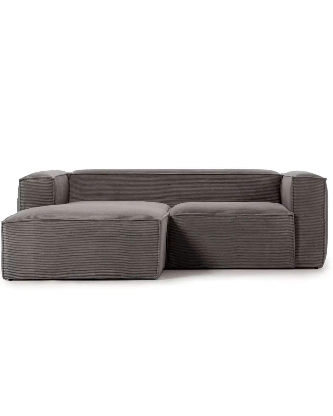Blok 2-Seater Left Lounge Sofa Corduroy Dark Grey