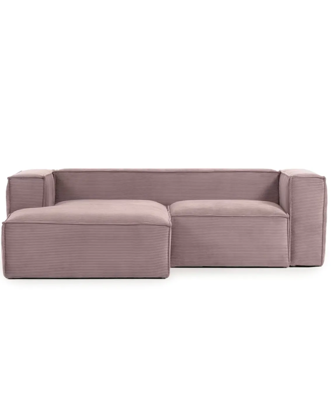 Blok 2-Seater Left Lounge Sofa Corduroy Light Pink