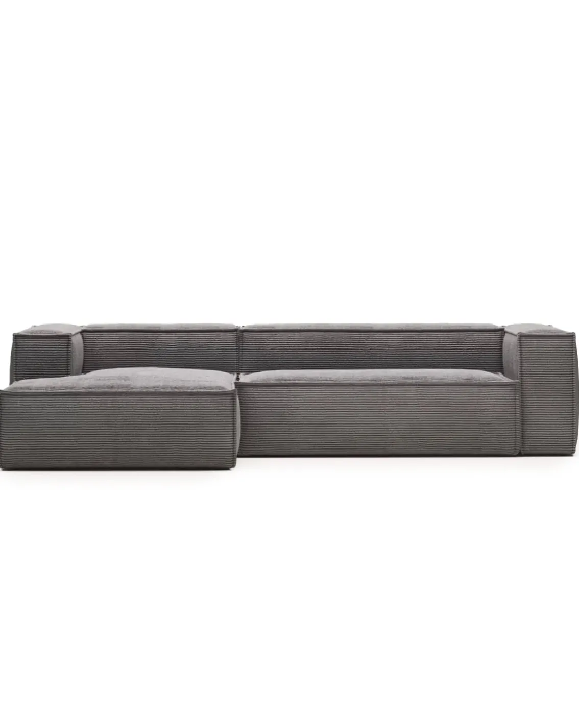 Blok 3-Seater Left Lounge Sofa Corduroy Dark Grey