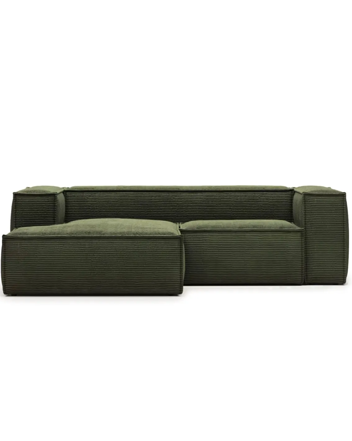 Blok 2-Seater Left Lounge Sofa Corduroy Green