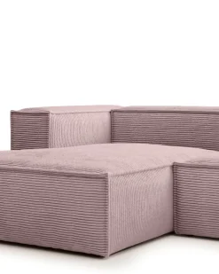 Blok 3-Seater Left Lounge Sofa Corduroy Light Pink
