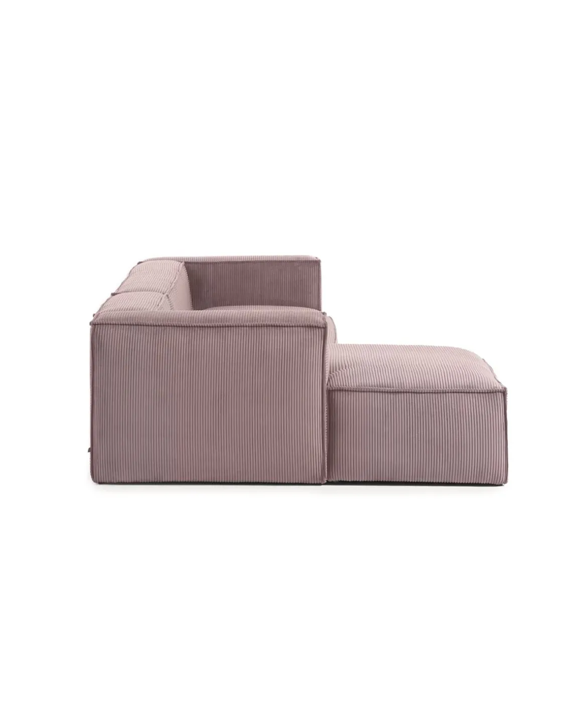 Blok 2-Seater Left Lounge Sofa Corduroy Light Pink