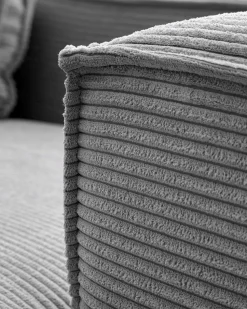 Blok 3-Seater Left Lounge Sofa Corduroy Dark Grey