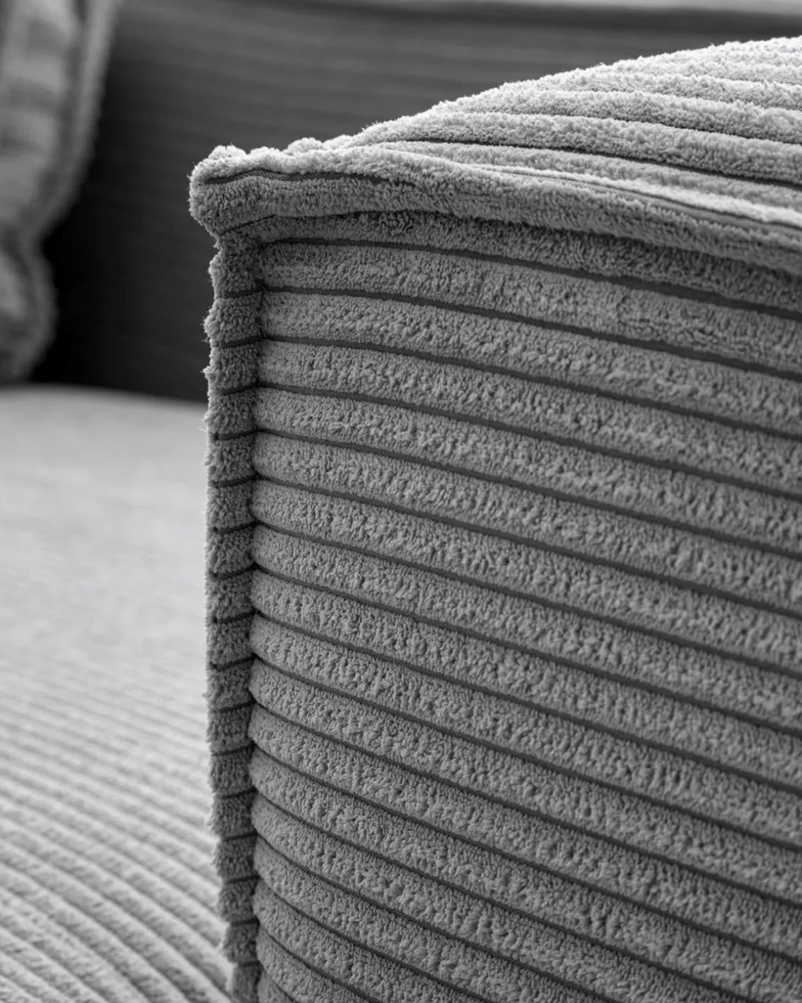 Blok 3-Seater Left Lounge Sofa Corduroy Dark Grey