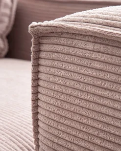 Blok 3-Seater Left Lounge Sofa Corduroy Light Pink