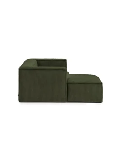 Blok 2-Seater Left Lounge Sofa Corduroy Green
