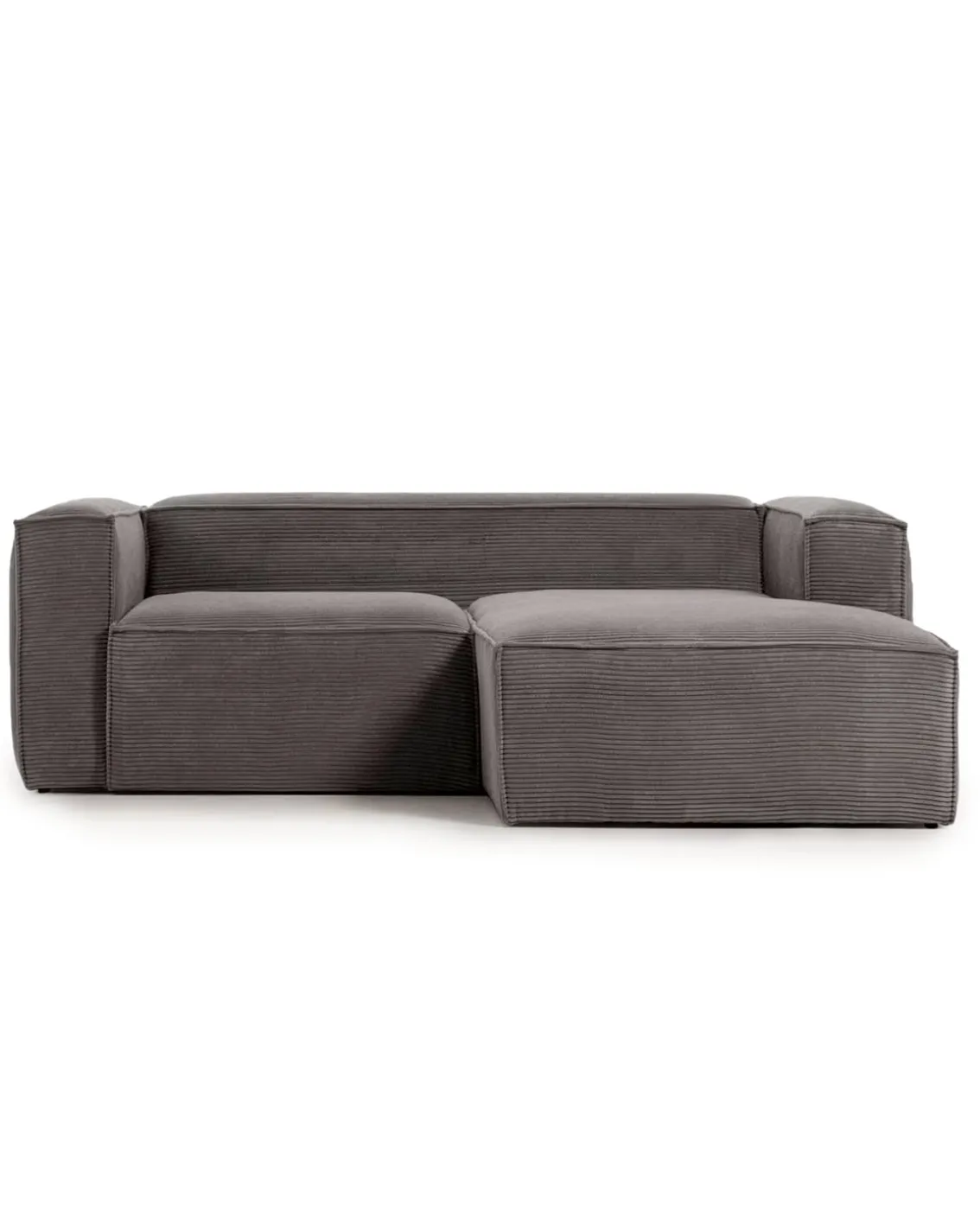 Blok 2-Seater Right Lounge Sofa Corduroy Dark Grey