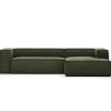 Blok 3-Seater Right Lounge Sofa Corduroy Green