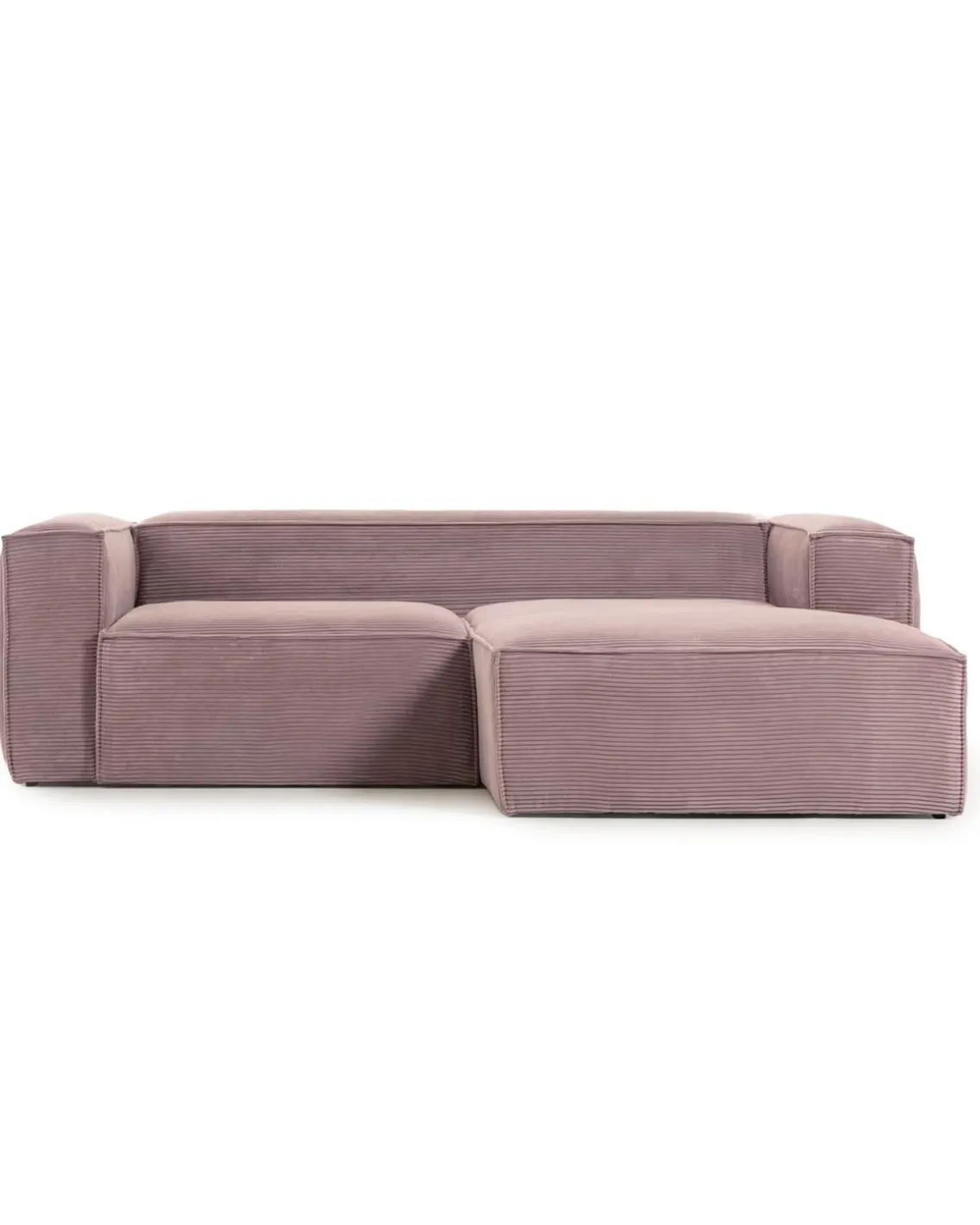 Blok 2-Seater Right Lounge Sofa Corduroy Light Pink