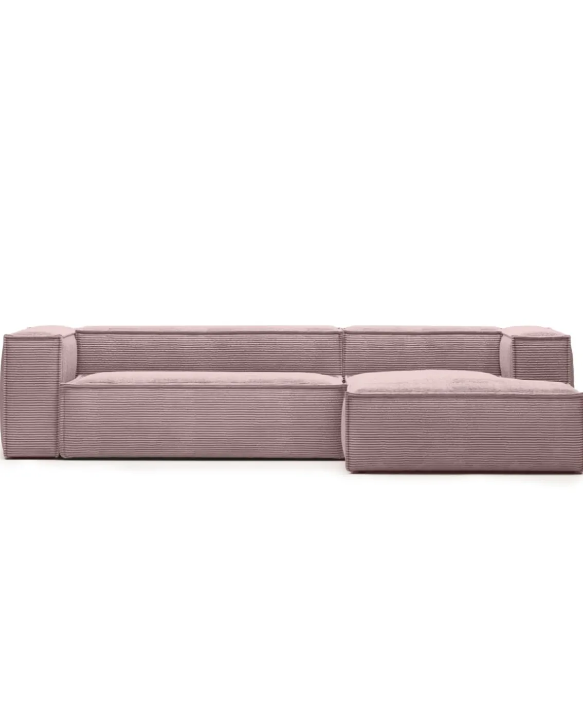 Blok 3-Seater Right Lounge Sofa Corduroy Light Pink