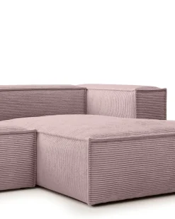 Blok 3-Seater Right Lounge Sofa Corduroy Light Pink